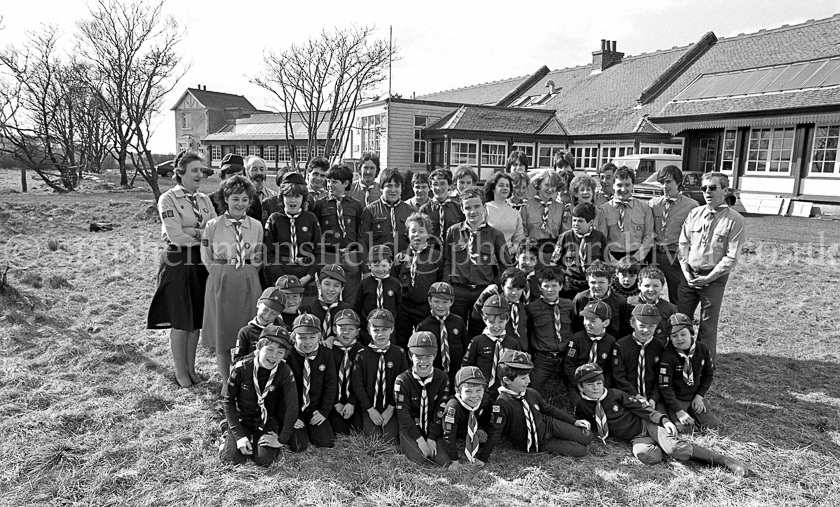 The 1st Barrhead Cubs and Scouts at Peesweep Camp in 1984.