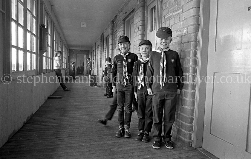 The 1st Barrhead Cubs and Scouts at Peesweep Camp in 1984.