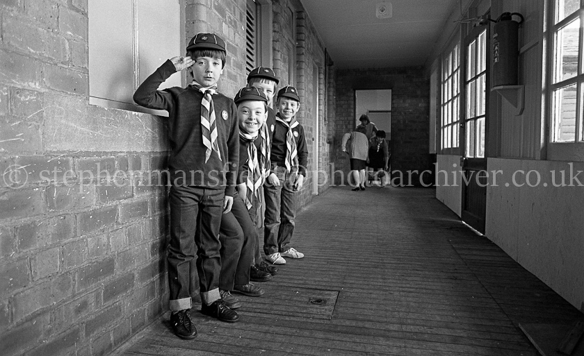 The 1st Barrhead Cubs and Scouts at Peesweep Camp in 1984.