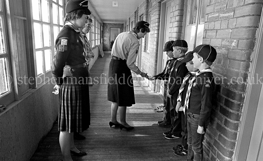 The 1st Barrhead Cubs and Scouts at Peesweep Camp in 1984.