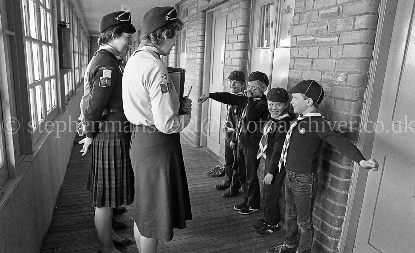 The 1st Barrhead Cubs and Scouts at Peesweep Camp in 1984.