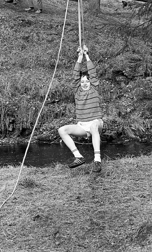The 1st Barrhead Cubs and Scouts at Peesweep Camp in 1984.