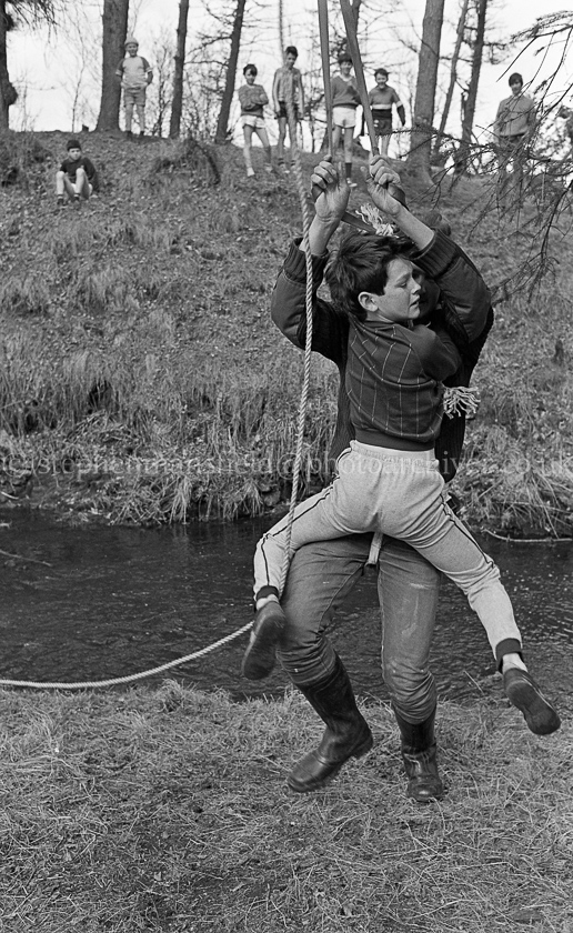 The 1st Barrhead Cubs and Scouts at Peesweep Camp in 1984.