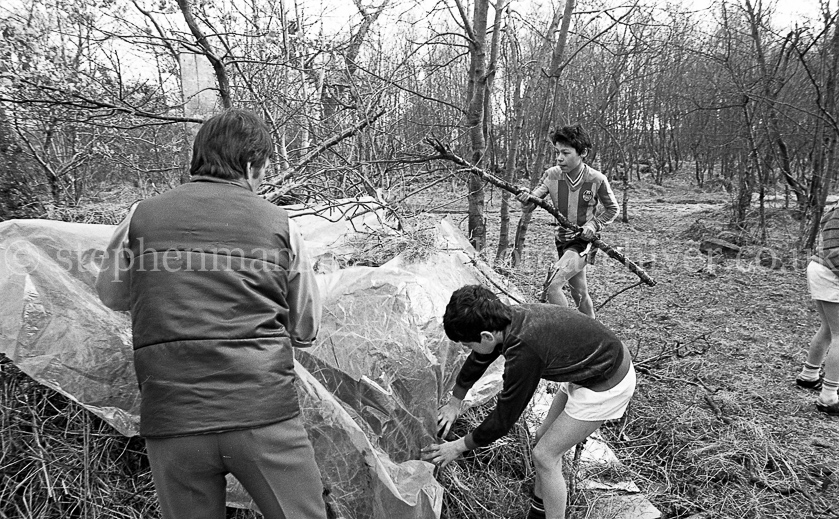 The 1st Barrhead Cubs and Scouts at Peesweep Camp in 1984.