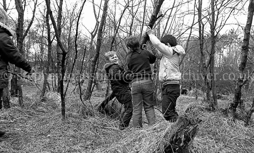 The 1st Barrhead Cubs and Scouts at Peesweep Camp in 1984.
