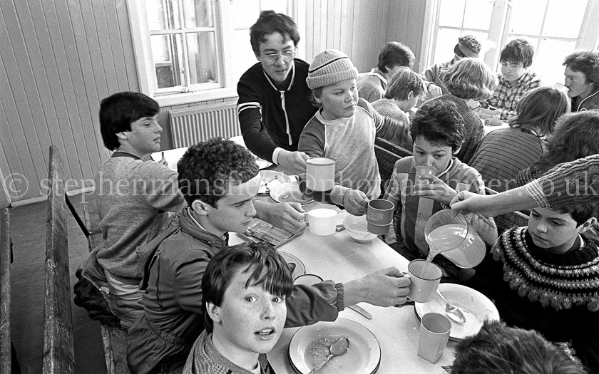 The 1st Barrhead Cubs and Scouts at Peesweep Camp in 1984.