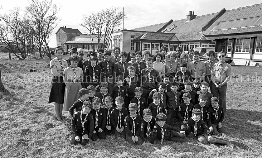 The 1st Barrhead Cubs and Scouts at Peesweep Camp in 1984.