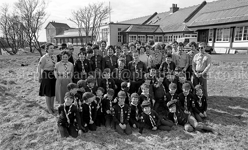 The 1st Barrhead Cubs and Scouts at Peesweep Camp in 1984.